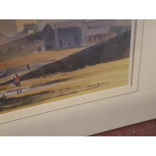 471 - Unframed Harbour Scene By David Bellamy.