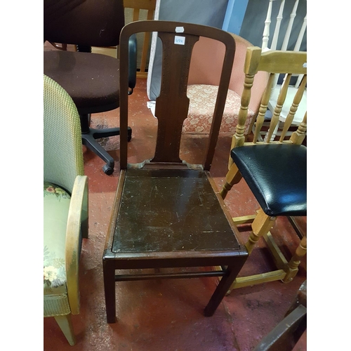 494 - Vintage Carved Back Country Chair.