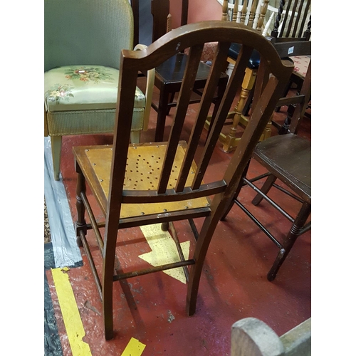 495 - Vintage Oak Chair with Wooden Holed Seat.