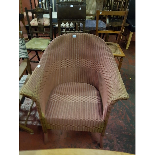 499 - Pink Lloyd Loom Style Bedroom Chair.