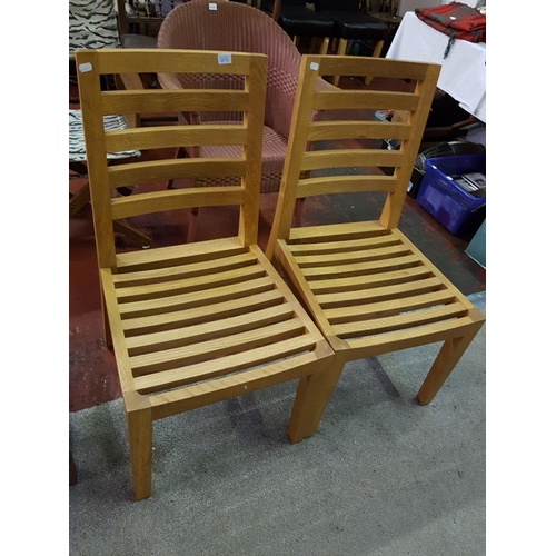 505 - Pair of Beech Kitchen Chairs.