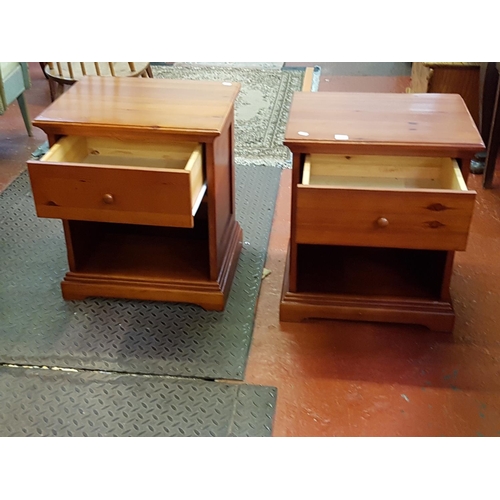 509 - Pair of Honey Pine Single Drawer Bedside Cabinets.