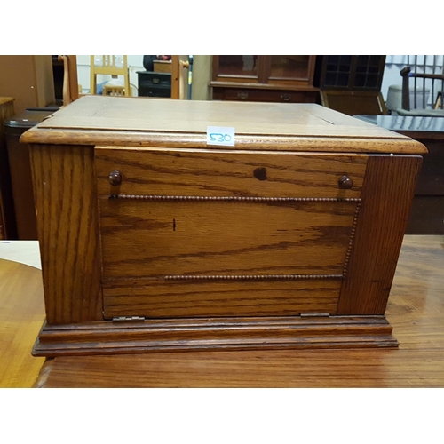 530 - Oak Valve Radio Box with Drop Front & Lift Lid. - Approx 11