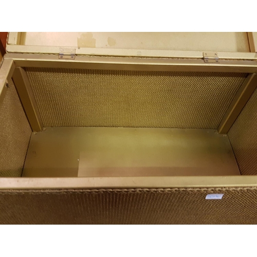 556 - Gold Lloyd Loom Style Blanket Box.