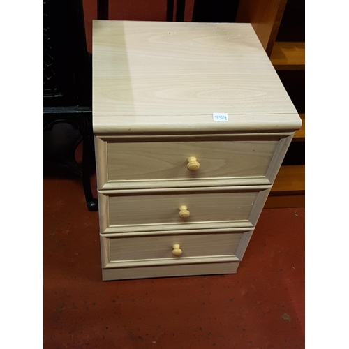 559 - Lime Wash Effect Three Drawer Bedside Unit - 26