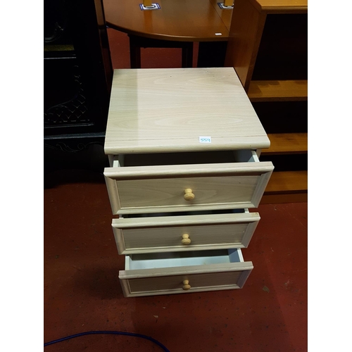 559 - Lime Wash Effect Three Drawer Bedside Unit - 26