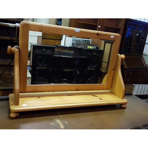 570 - Long Solid Pine Cheval Dressing Table Mirror - 31