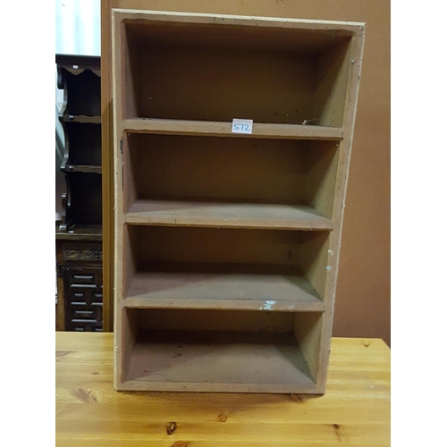 572 - Small Weighty Four Shelf Storage Unit - Approx 61cm tall  x 36cm wide x 21cm deep.