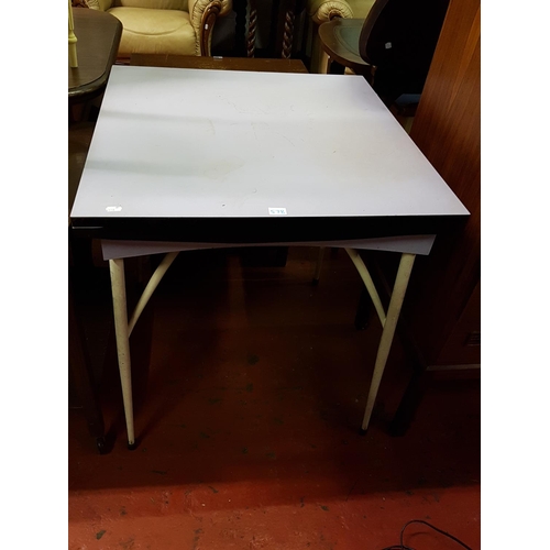 578 - Mid Century Lilac & Black Formica Topped Extendable Dining Table on White Metal Legs - 76cm tall x 6... 