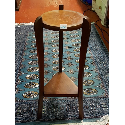 580 - Two Tier Plant Stand with Circular Top & Triangular Undershelf - 30