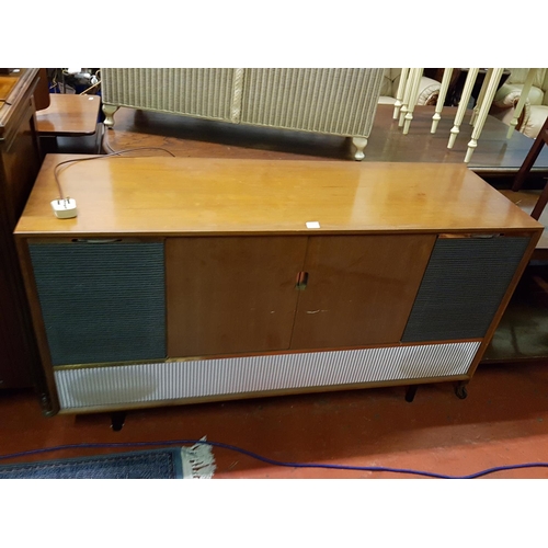 584 - Retro Walnut Cased Decca Radiogram Cabinet with Garrard Turntable - approx 78cm tall x 138cm wide x ... 