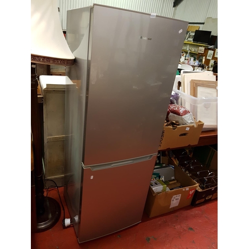 589 - Hisense Upright Fridge Freezer with Grey Finish.