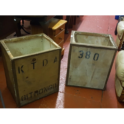 600 - Two Vintage Wooden Kenyan Tea Chests.