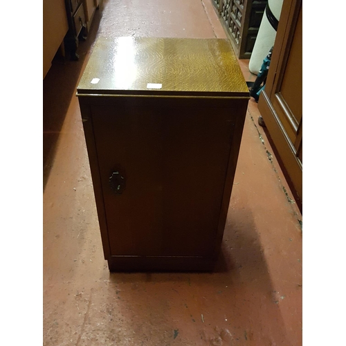 608 - Vintage Oak Single Door Pot Cupboard - approx 65cm tall x 35cm wide x 31cm deep.