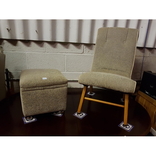 609 - 1970's Style Relaxing Chair with Matching Foot Stool.