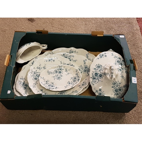 89 - Green & White Australian F & S Vintage Dinner Service.