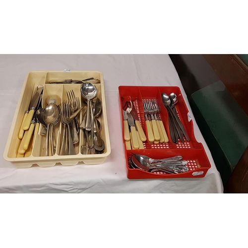 2 - Two Trays of Assorted Plated Cutlery.