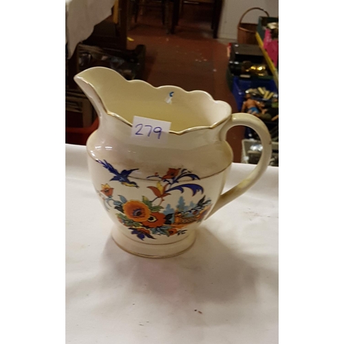 279 - Vintage Falcon Ware Floral Jug - approx 6.5