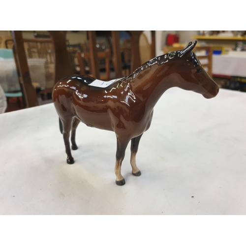 421 - Beswick Thoroughbred Stallion 1992 - leg restored.