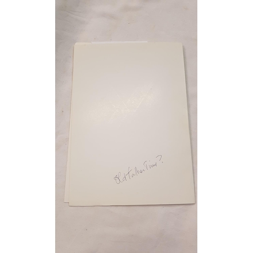 456 - Sir Kyffin Williams RA (1918-2006) Hand Written and Signed Farmer Holding Scythe Greetings Card/Note... 