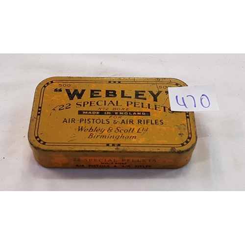 470 - Tin of Early Webley .22 Special Pellets & Contents.