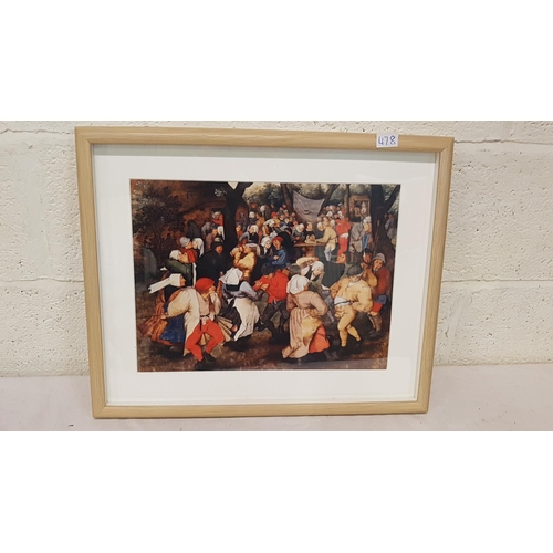 478 - Framed & Glazed Medieval Festival Print.