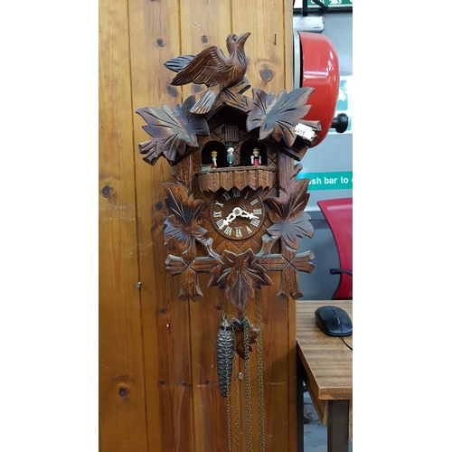 491 - German Wooden Cuckoo Clock with Weights.