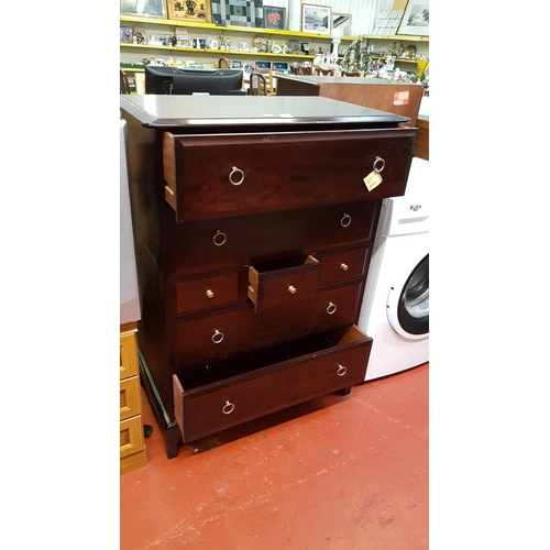 571 - Stag Mahogany Seven Drawer Chest of Drawers on Bracket Feet - Approx 112cm tall x 82cm wide x 47cm d... 