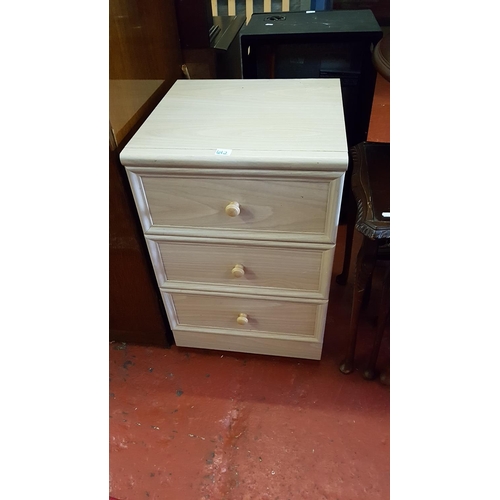 612 - Lime Wash Effect Three Drawer Bedside Unit - 26