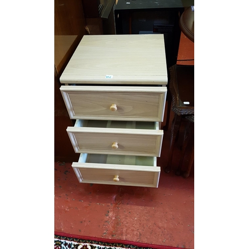 612 - Lime Wash Effect Three Drawer Bedside Unit - 26