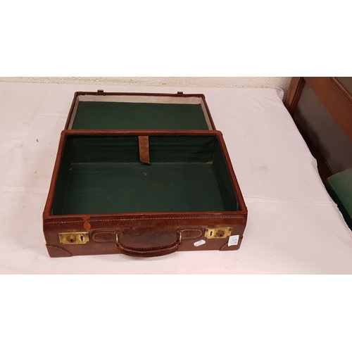 65 - Vintage Brown Leather Salesman's Case.