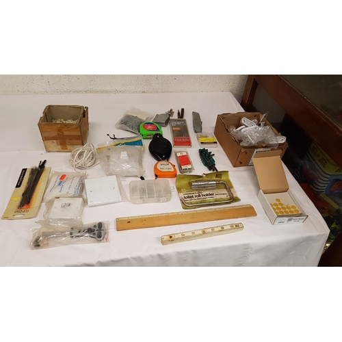 3 - Quantity of Assorted Hardware Including Measuring Tape, Rulers etc.