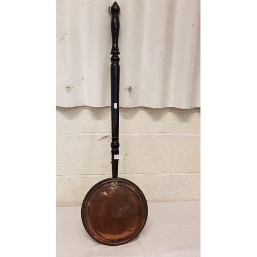 138 - Long Handled Copper Bed Warmer Pan.