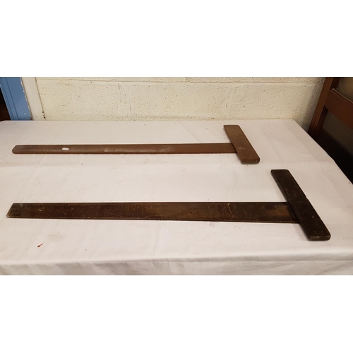 142 - Two Vintage Wooden T Squares.
