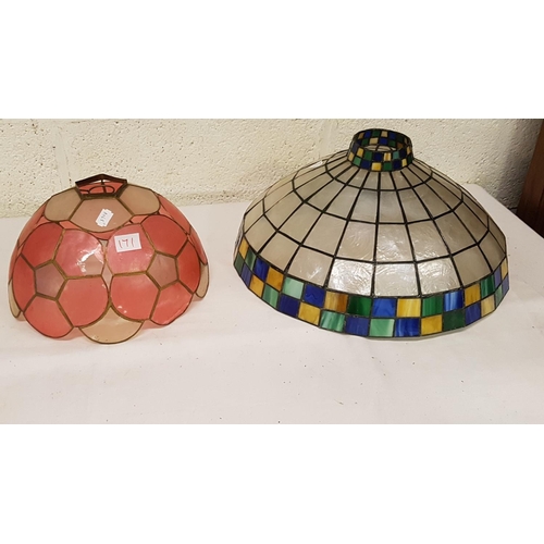 171 - Two Delicate Tiffany Style Light Shades - one at fault.