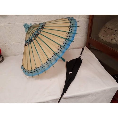 Two Vintage Parasols - One is Paper.