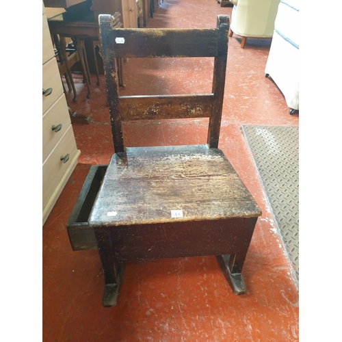 Vintage Oak Nursing Rocking Chair with Side Drawer - approx 30