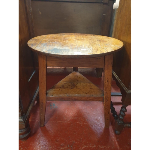 Circular Topped Occasional Table with Triangular Undershelf - 25
