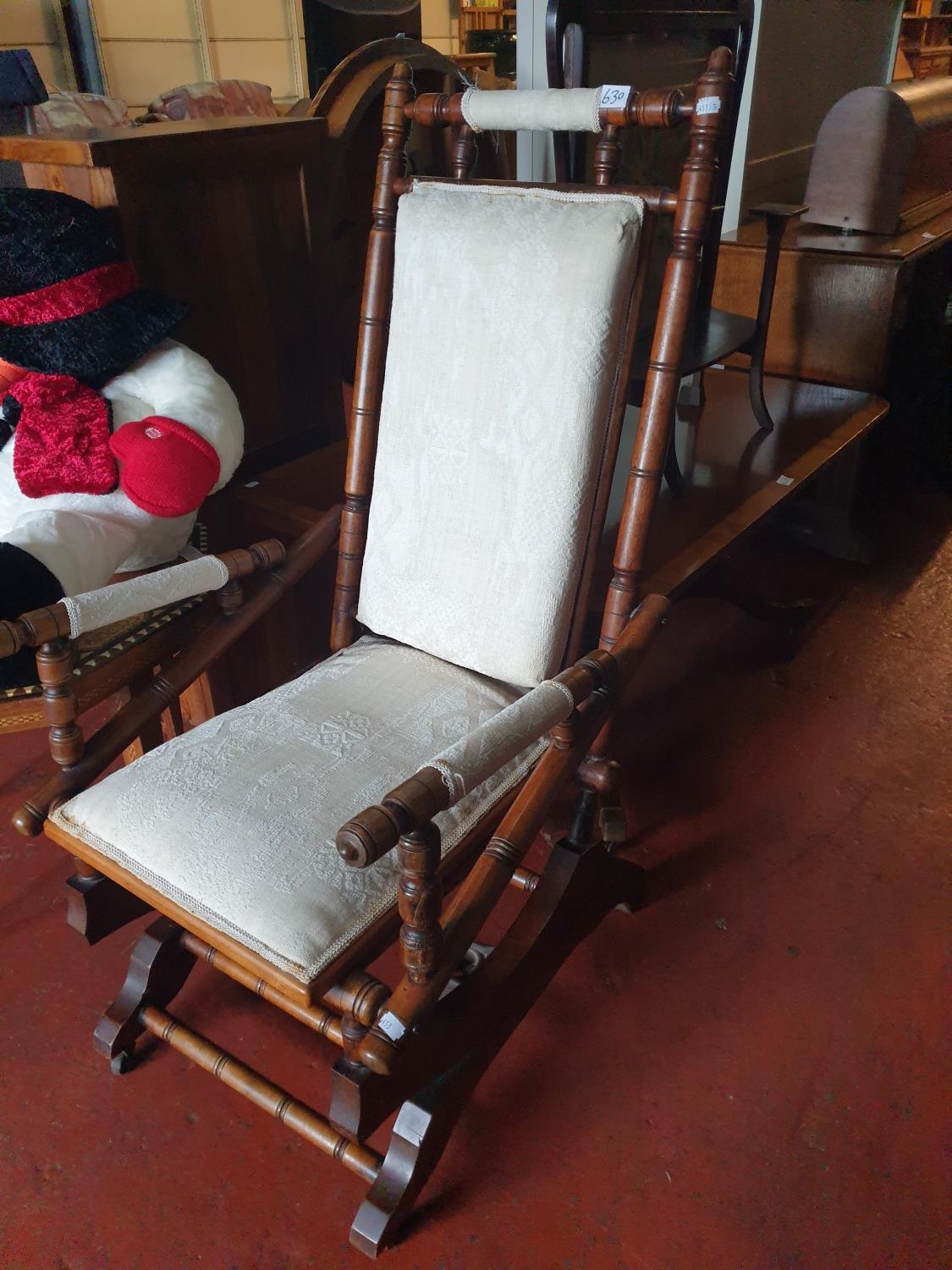 Cream Upholstered American Rocker.