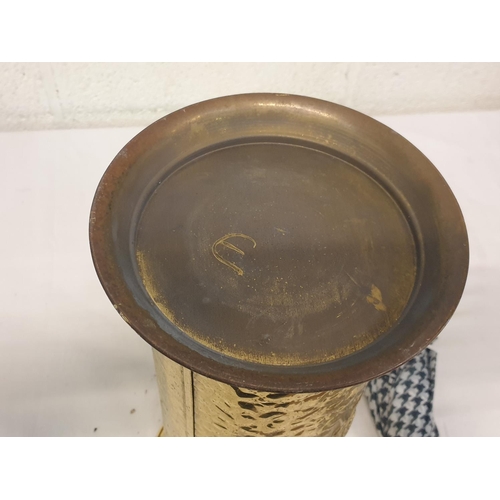 105 - Brass Umbrella Stand with One Small Umbrella.