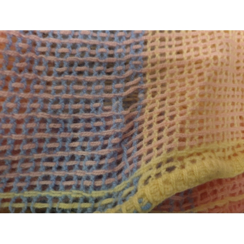 116 - Wicker Basket & Selection of Woollen Blankets & Bed Comforter.