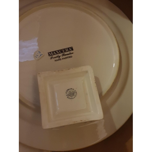 76 - Box to Include Wedgwood Tureens, Sylvac Floral Wall Pocket, Prinknash Pot etc.