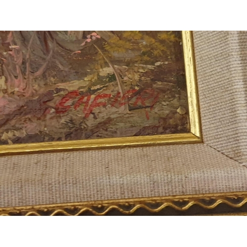 87 - Set of Four Gilded Framed Similar Themed Oil on Canvas Paintings - Three are 52cm x 42cm, one is 37c... 