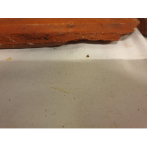 102 - Four Roof Terracotta Ridge Tiles & Bag of Wood Kindling - Tiles are approx 18.5