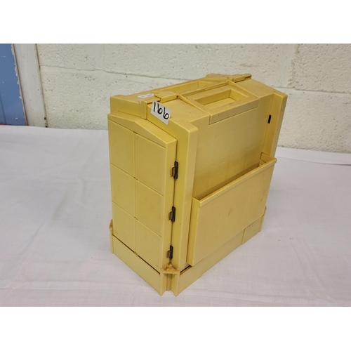 166 - Retro Fold-out Plastic Sewing Box & Contents.