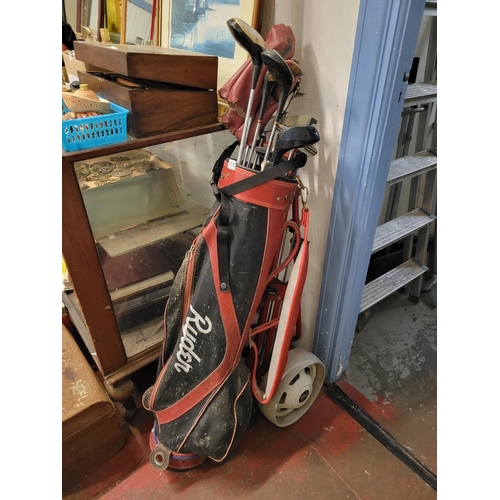 175 - Set of Golf Clubs Including Donnay in Ryder Bag with Trolley.