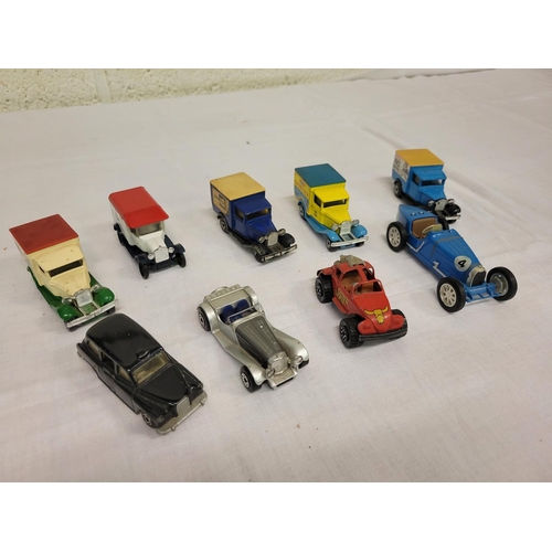 181 - Matchbox Dairylea Cheese Spread, Rice Crispies, Champion Spark Plugs and PG Tips Model A Ford Vans, ... 