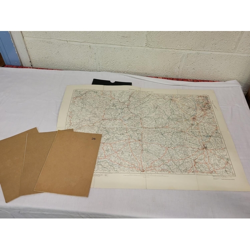 192 - Ministry of Transport Cloth 1920's Maps Including Worcester & Ludlow, Swansea, Bristol & Cardiff, Gl... 