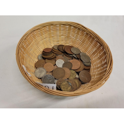 198 - Basket of Assorted Pre-Decimal & Foreign Coins.