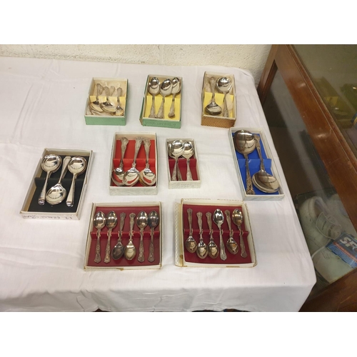 2 - Box of Assorted Boxed Plated Spoons Including Dessert, Serving etc.